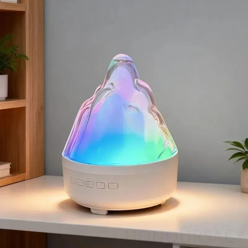 Atmosphere Night Cool Light HIFI Stereo Bluetooth Speaker Snow Mountain Rechargeable Desktop Music Player Decoration for BedRoom