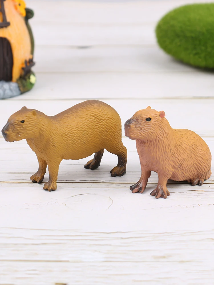 New Simulation MIni Cute Wild Animals Model Figurines Capybara Action Figure Children's Collection Toy Gift