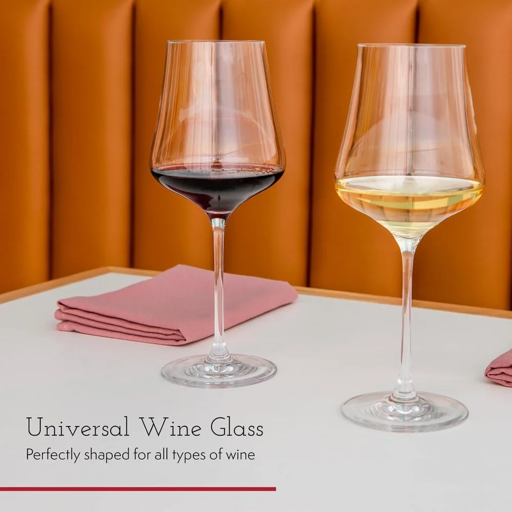 Crystal Wine Glasses Set of 4 with Gift Boxes - Universal Red White Wine Glass, 16 oz, Dishwasher Safe, Lead-Free