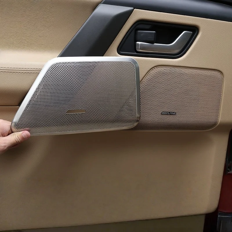 

For Land Rover Freelander 2 2007-2015 Car styling Stainless Steel Silver Car Door Speaker Net Cover Trim Sticker Car Accessories