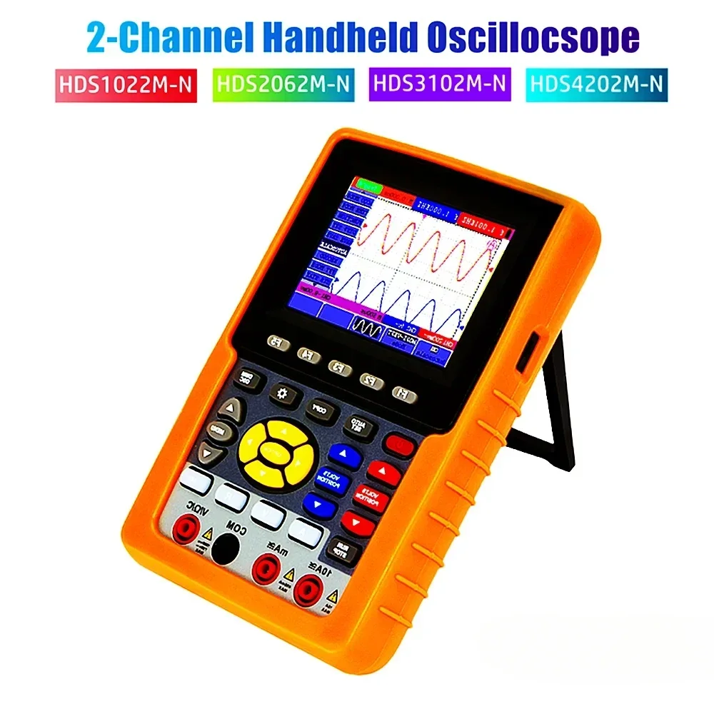 HDS1022M-N HDS2062M-N HDS3102M-N HDS4202M-N Handheld Digital Oscilloscope 2-Channel 20/60/100/200MHz Multimeter Oscilloscope