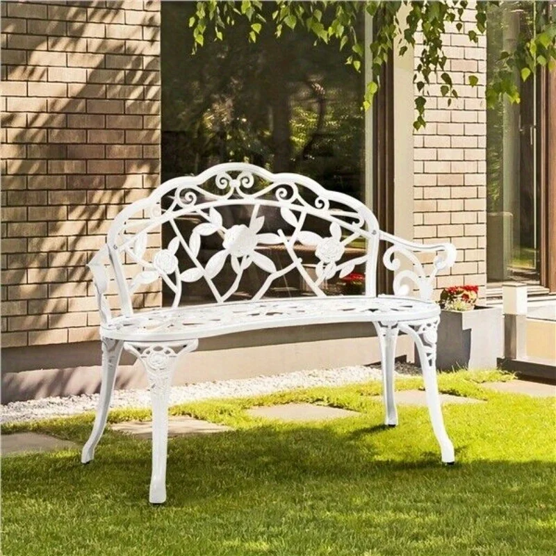 Patio Garden Bench Park Bench Outdoor Benches, Aluminium Bench for Outdoor Porch