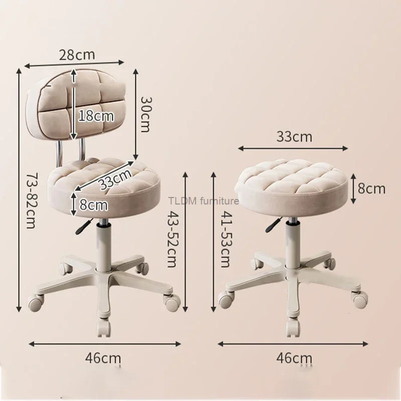 Chaises de barbier rondes pour salon de beauté, tabouret de salon de beauté simple, meubles de barbier modernes, chaise spéciale pour salon de discussion, maquillage à la maison