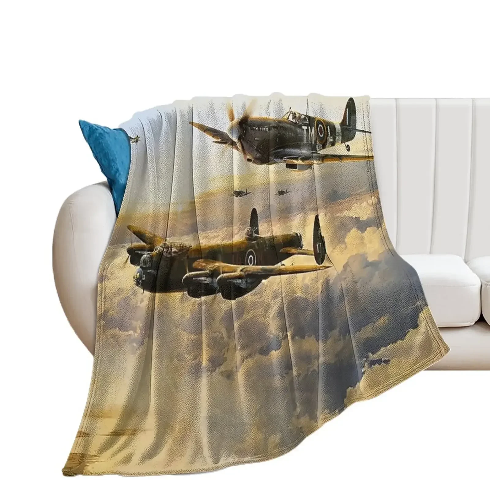 

Spitfire Lancaster Escort Throw Blanket Decorative Sofa blankets and throws Loose Sofa Blankets