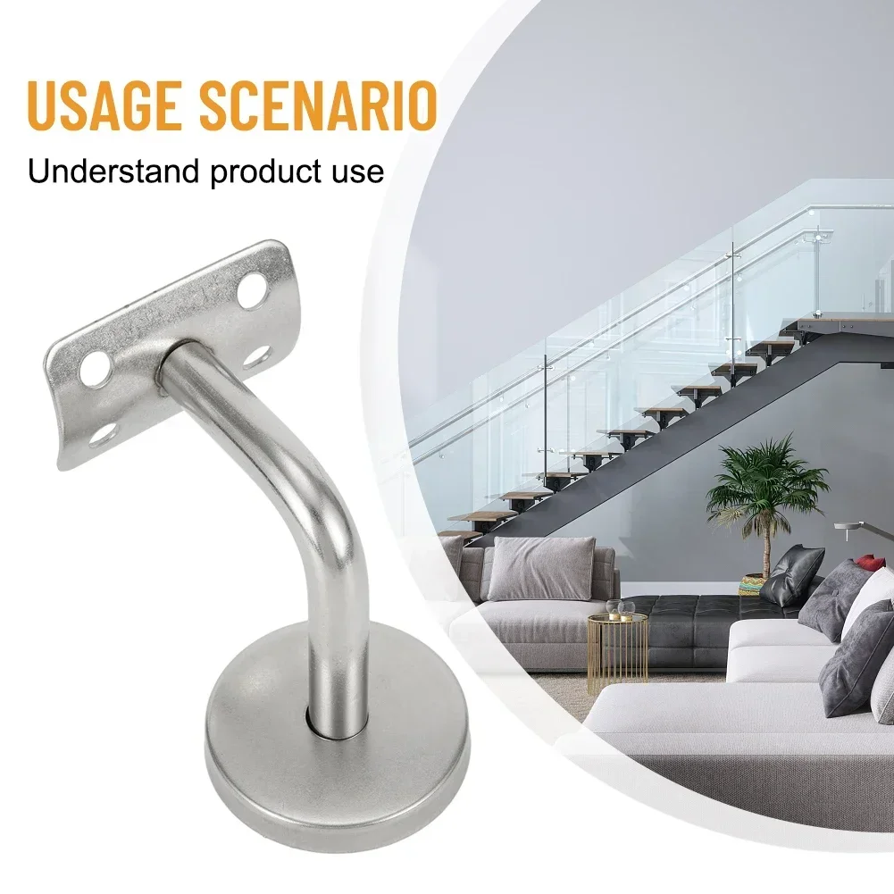 Stair Handrail Bracket Stainless Steel Wall Bracket Stair Handrail Support Fixing Accessories Solid Wood Handrail Accessories