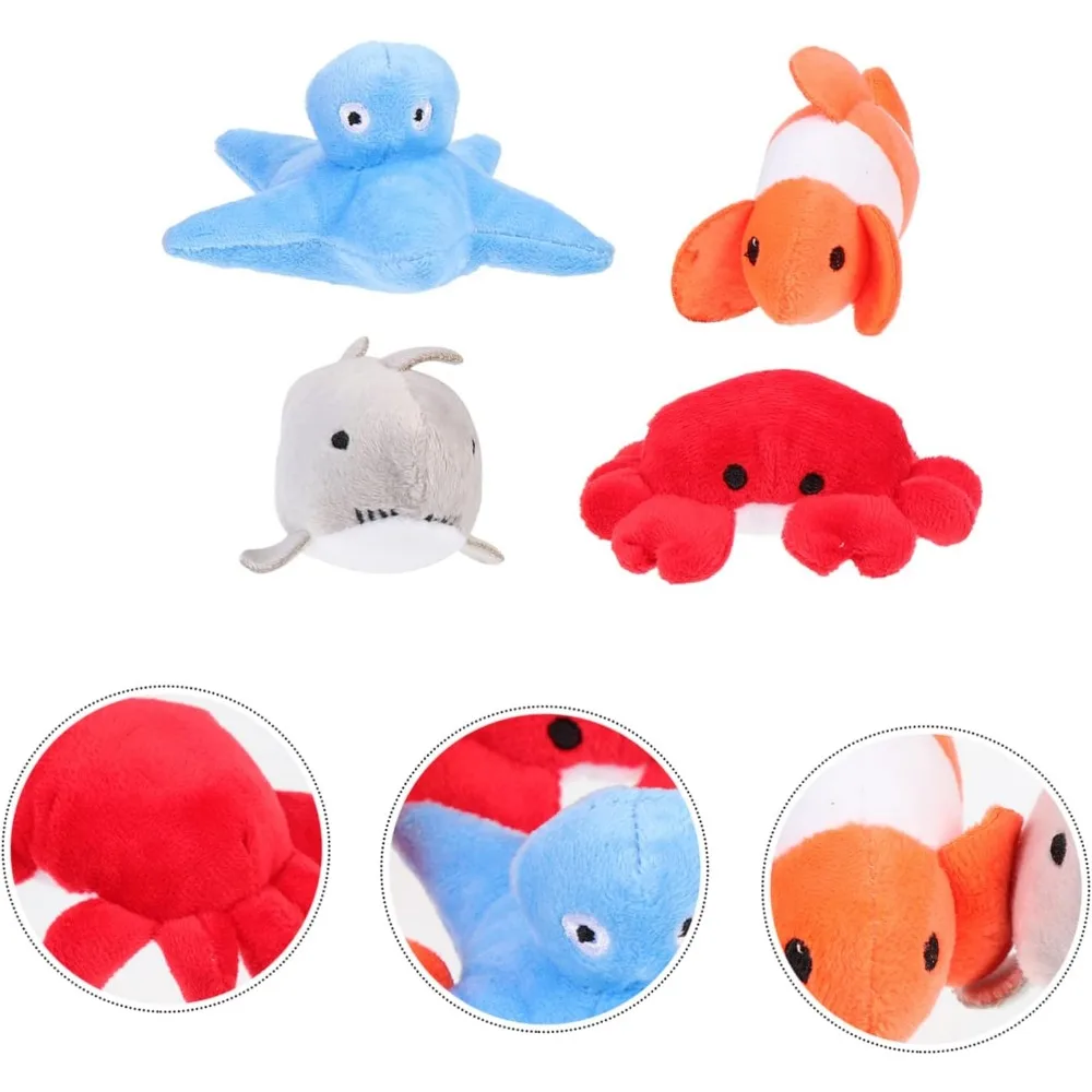 Ocean Series Plush Toys Stuffed Ocean Animal Plushies Doll for Baby Boys & Girls Durable & Interactive Chew Toys for Cats & Dogs