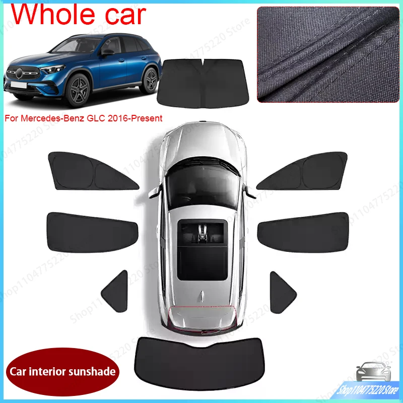 

Car Black Windows Privacy Sunshade For Mercedes-Benz GLC 2016-2026 Auto Anti-UV Heat Insulation Protect Cover Interior Accessory