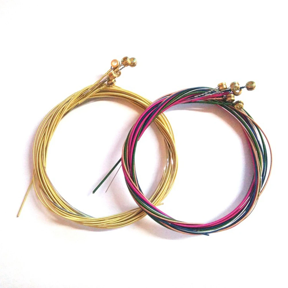 

3Pcs Guitar Strings Acoustic Steel Brass Bright Colored Durable Long Lasting Hollow Bead Head Guitar Music Instruments