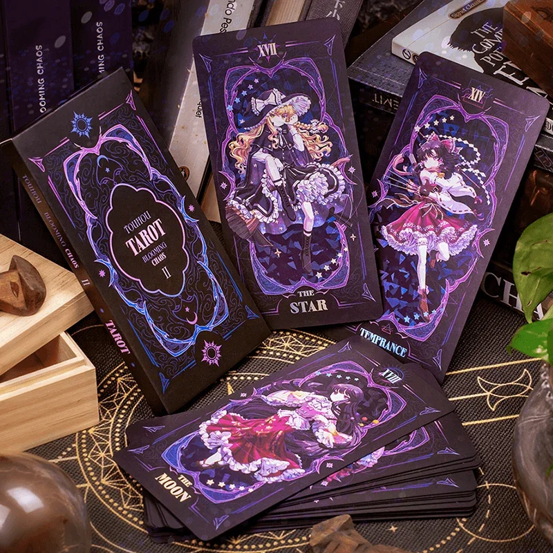 22PCS Japanese Anime TouHou Project Cosplay Tarots Playing Cards Tarot Game Cards Collection Cards Props Xmas Gift Christmas