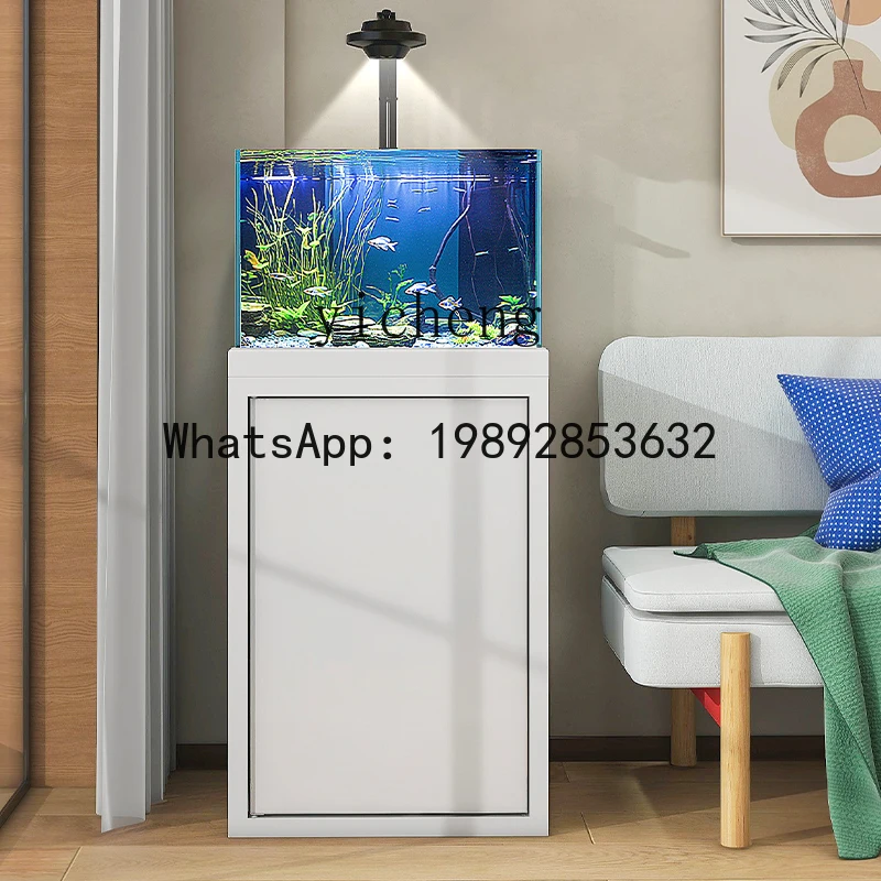 X1   small ultra-white back overflow bottom filter fish tank, household living room glass ecological aquarium