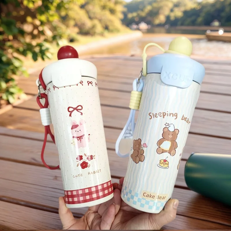 

Modern Simplicity Stainless Steel Thermos Cup Rotundity Straw Water Bottle Applicable To for Outdoor Use Cup Christmas Gift