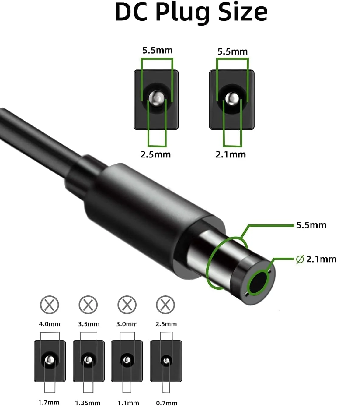 100-240V AC 12.6V 1A 18650 Lithium Battery Charger, 12V 1A Portable Screwdriver Wall Charger with DC 5.5 * 2.1 MM Plug