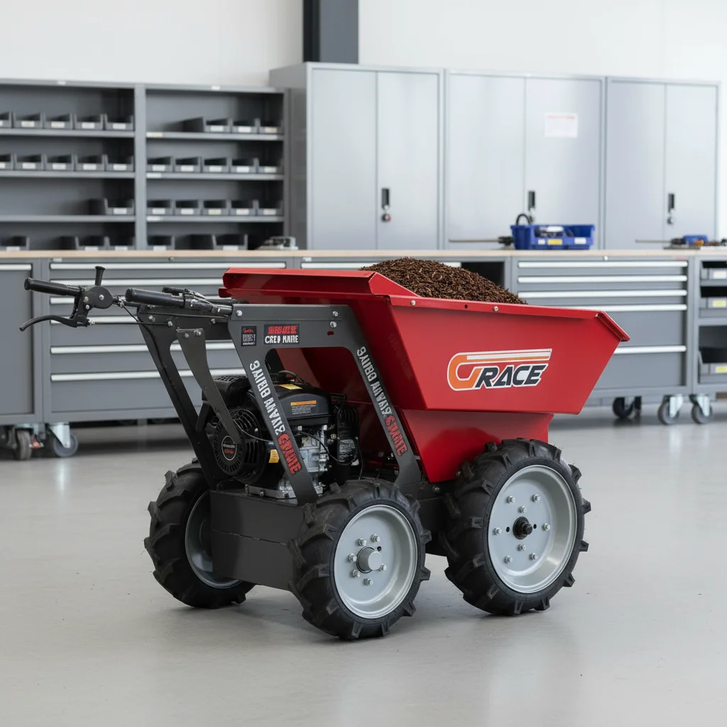 

Light Duty 1Ton 2Ton Self Moving Hydraulic Dump Cart Wheel Mini Tipper For Agriculture Yard Waste Handling