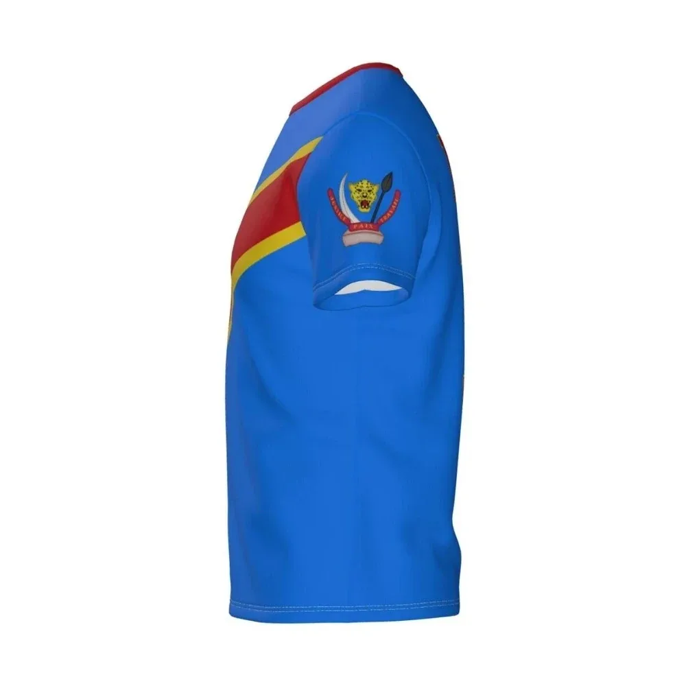 2024 New In Democratic Republic of The Congo Flag Badge 3D T-shirts for Men and Women Sports T-shirt Gift for Football Team Fans