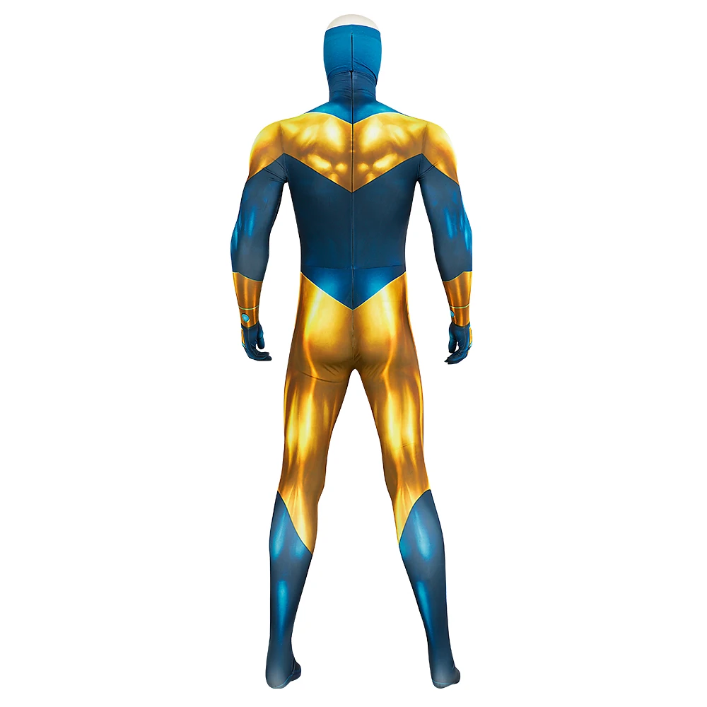 New Arrival Gold Star Michael Cosplay Costume Zentai Suit Superhero Bodysuit Booster Outfit Halloween Costumes for Men Adult