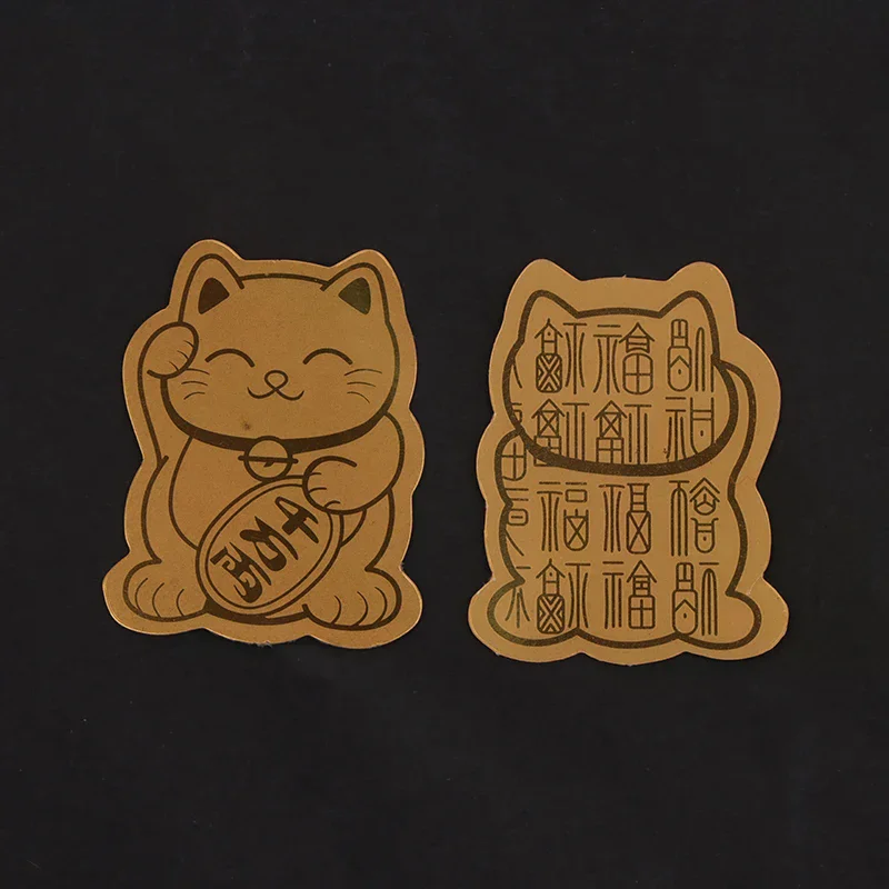

5pcs Decoration Gift Gold Foil Lucky Cat Mobile Phone Sticker Lucky Cat Gold Patch Phone New Year Phone Patch