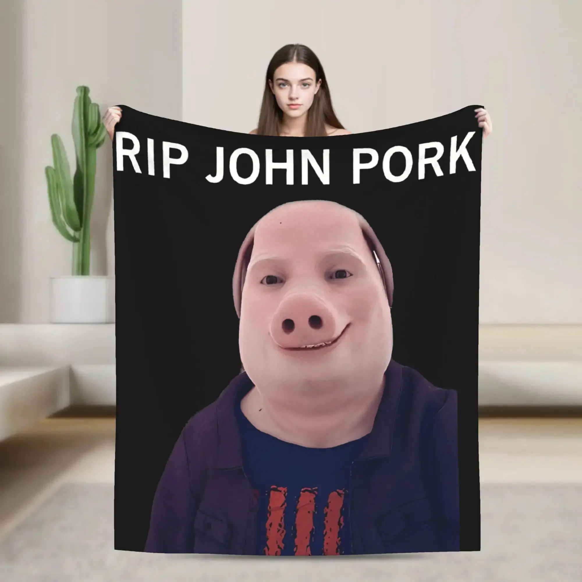 

Фланелевое одеяло с мемом RIP John Pork, мягкое и теплое, для дивана, кресла, кровати. Идеально для студентов, как покрывало для дивана, уютный декор для дома.