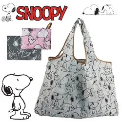 Nuova borsa per la spesa pieghevole Snoopy borsa da donna a tracolla portatile in poliestere impermeabile riutilizzabile di grandi dimensioni in Nylon spesso