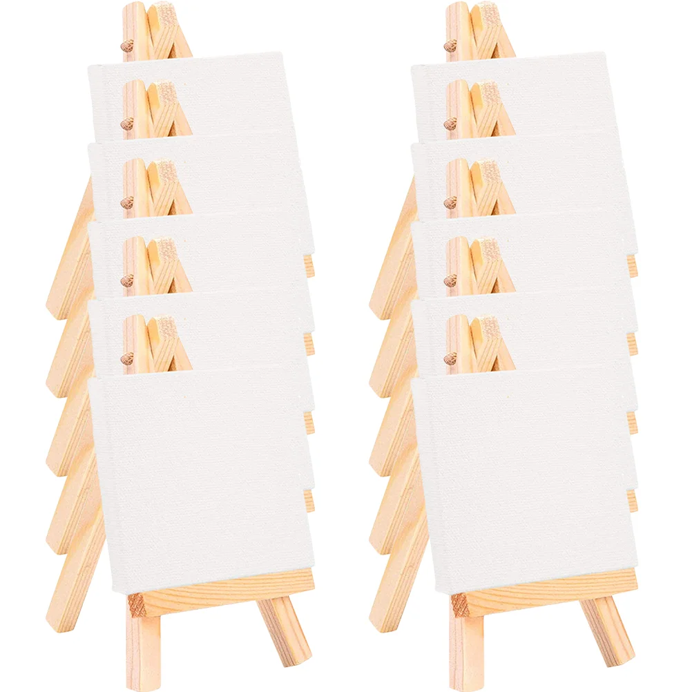 

18 Sets Decorative Mini Canvas Delicate Easel Decoration DIY Supplies Easels Small Tiny Painting and Multifunction Canvases for