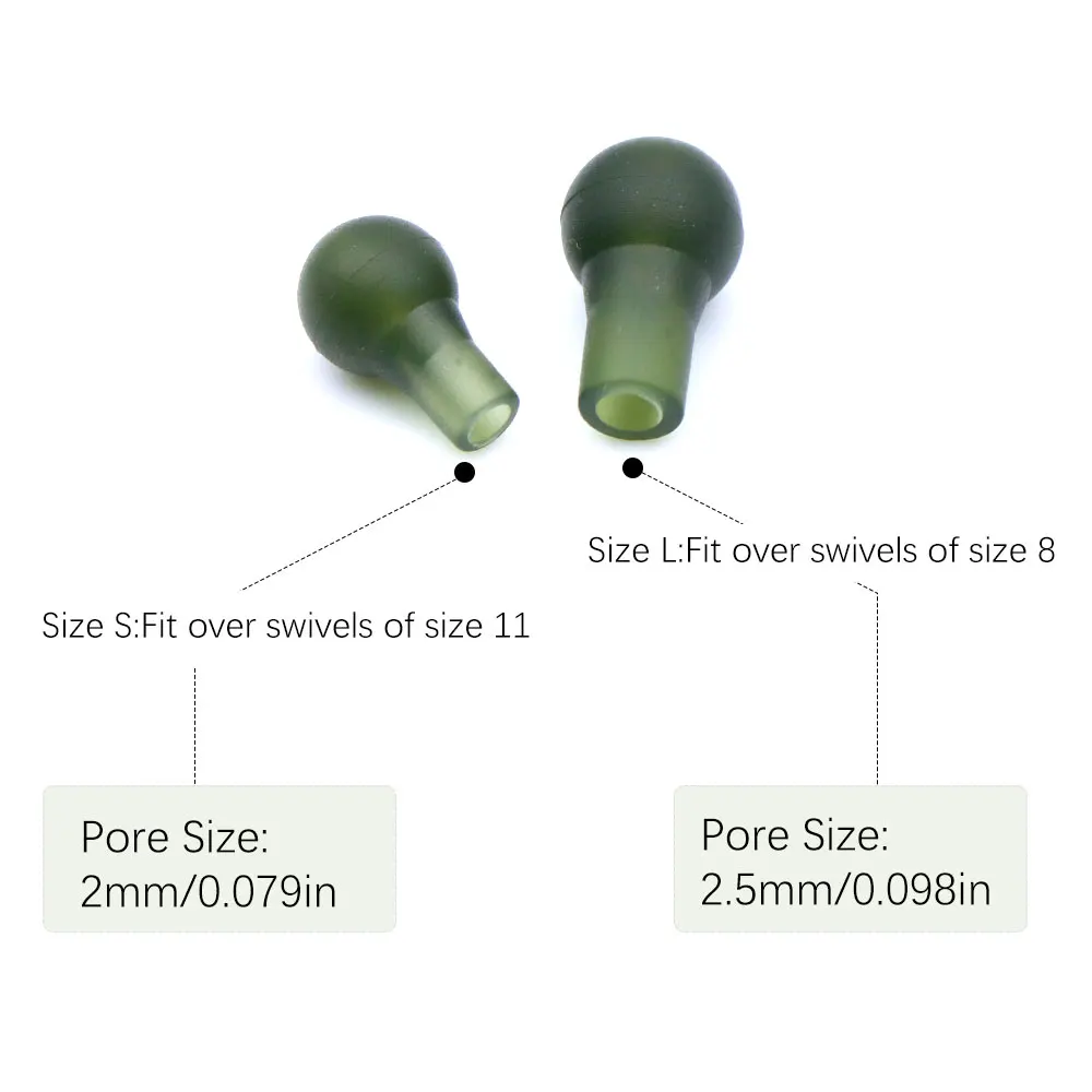 20 قطعة اكسسوارات صيد سمك الشبوط تلاعب الشعر المفاجئة يدور موصل عازلة Chod الخرز المطاط مكافحة تشابك كم لصيد سمك الشبوط