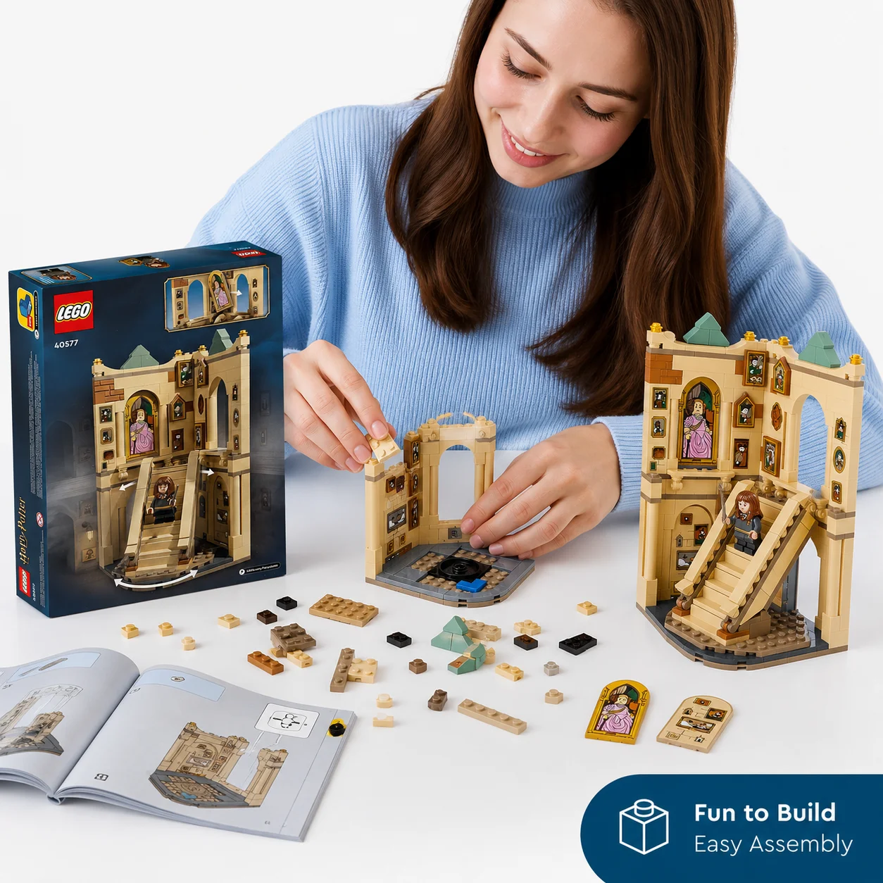 LEGO Harry Potter Hogwarts Grand Staircase 40577 Building Blocks Kit Toys Set for Kids Age 8+ Birthday Christmas New Year Gift