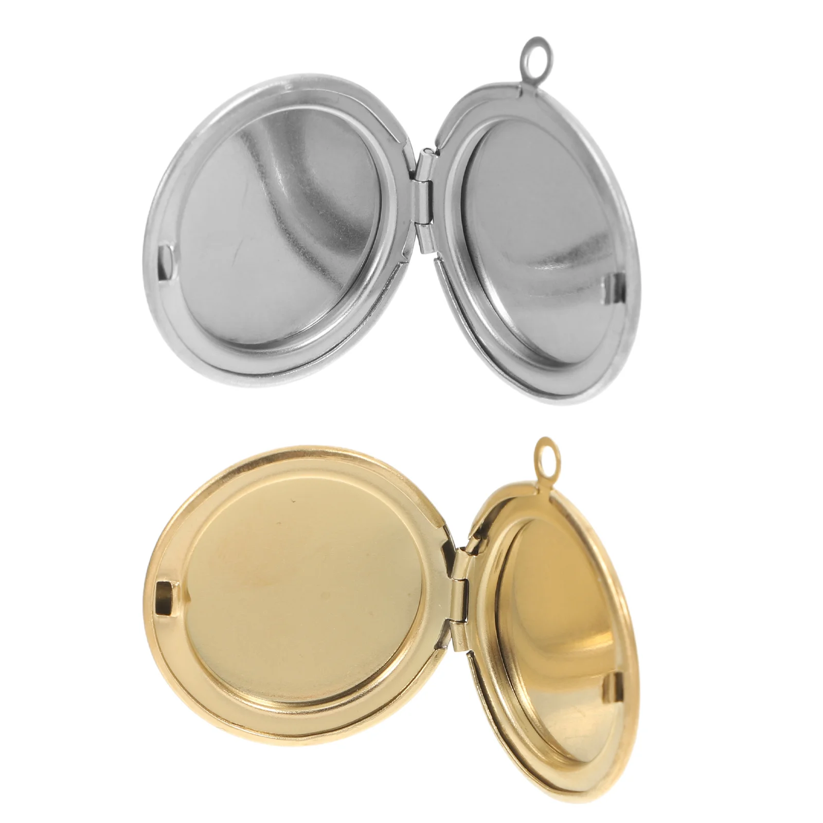 2 قطعة إطار الصورة المستديرة السحر الفولاذ المقاوم للصدأ المنجد قلادة غطاء الوجه إطار الصورة حامل DIY بها بنفسك مجوهرات تذكارية الحرفية