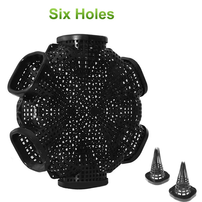 

6/3Hole Black Fish Net Cage Durable Plastic Container Mud Cage Container Fishnet Finless Eel Loach Trap Fishing Pot Fishing Trap