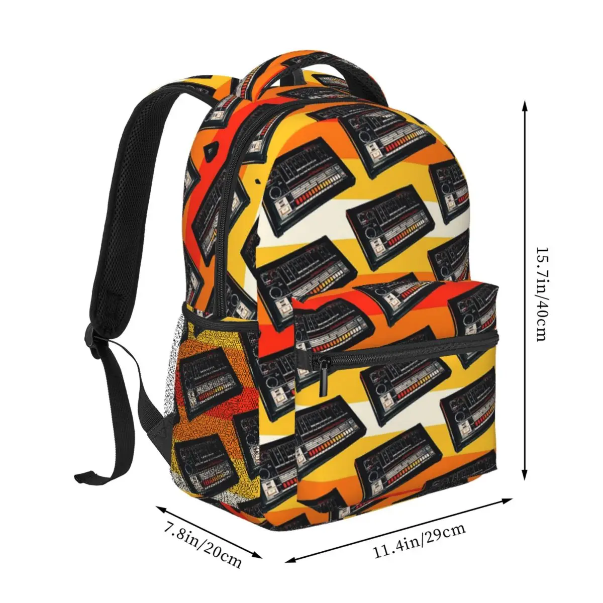 808 Pattern - Stipes Backpack Student BookBag Children School Bag Computer Shoulder Bags for Boys Girls