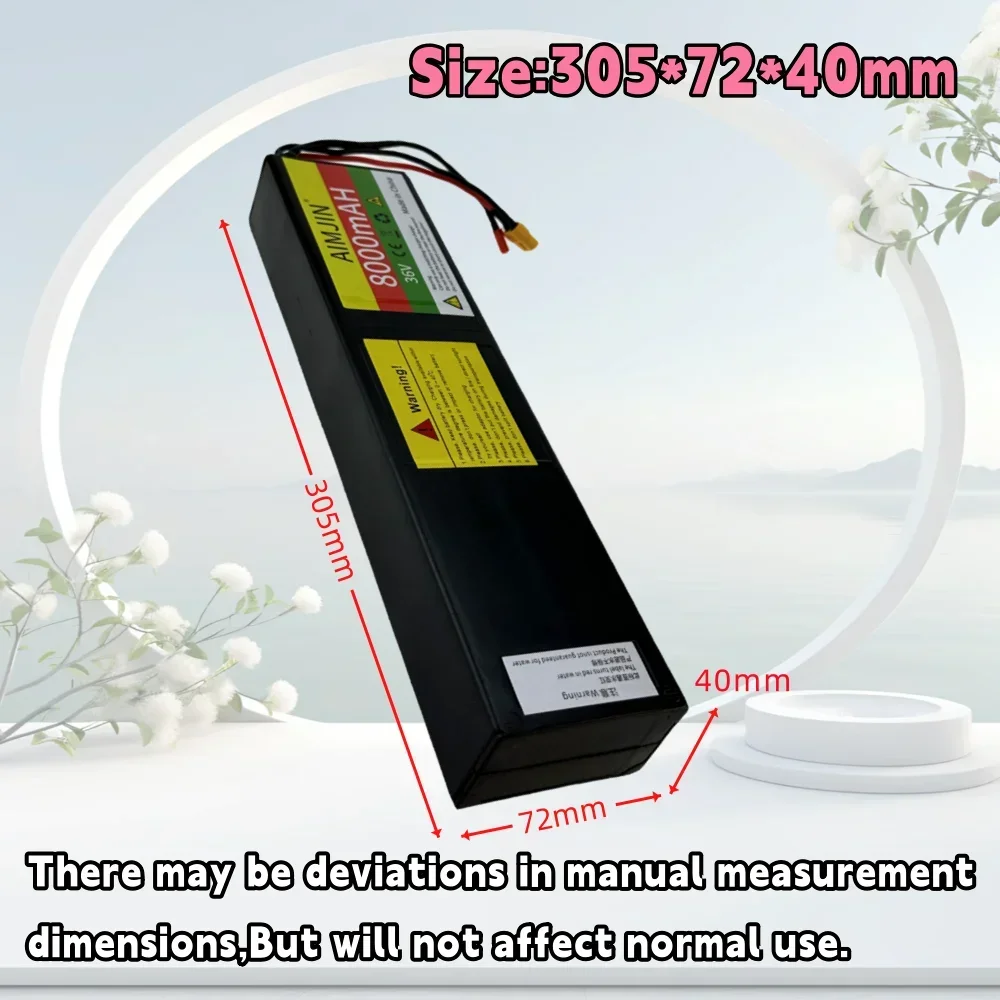 10S3P 36V 8000mAh  Li-ion Rechargeable Battery Pack XT60+JST Plug Whit 42V 2A Charger Suitable for Electric Scooter