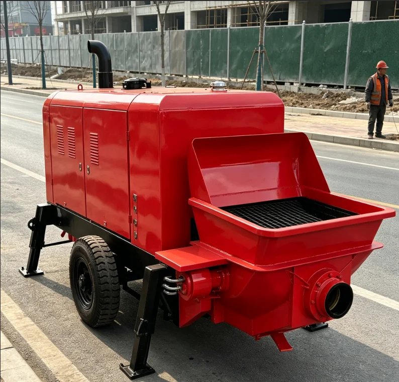 Construction Electric Concrete Delivery Pump Portable Concrete Transfer Machine For Foundation Pouring Work