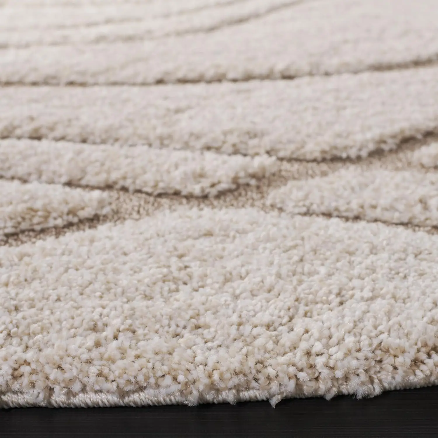 Shag Area Rug, Textured Geometric Pattern Floor Carpet For Living Room Dining Area And Bedroom, Durable Soft Large Indoor Mat, Cream And Beige Single Pack - view 5