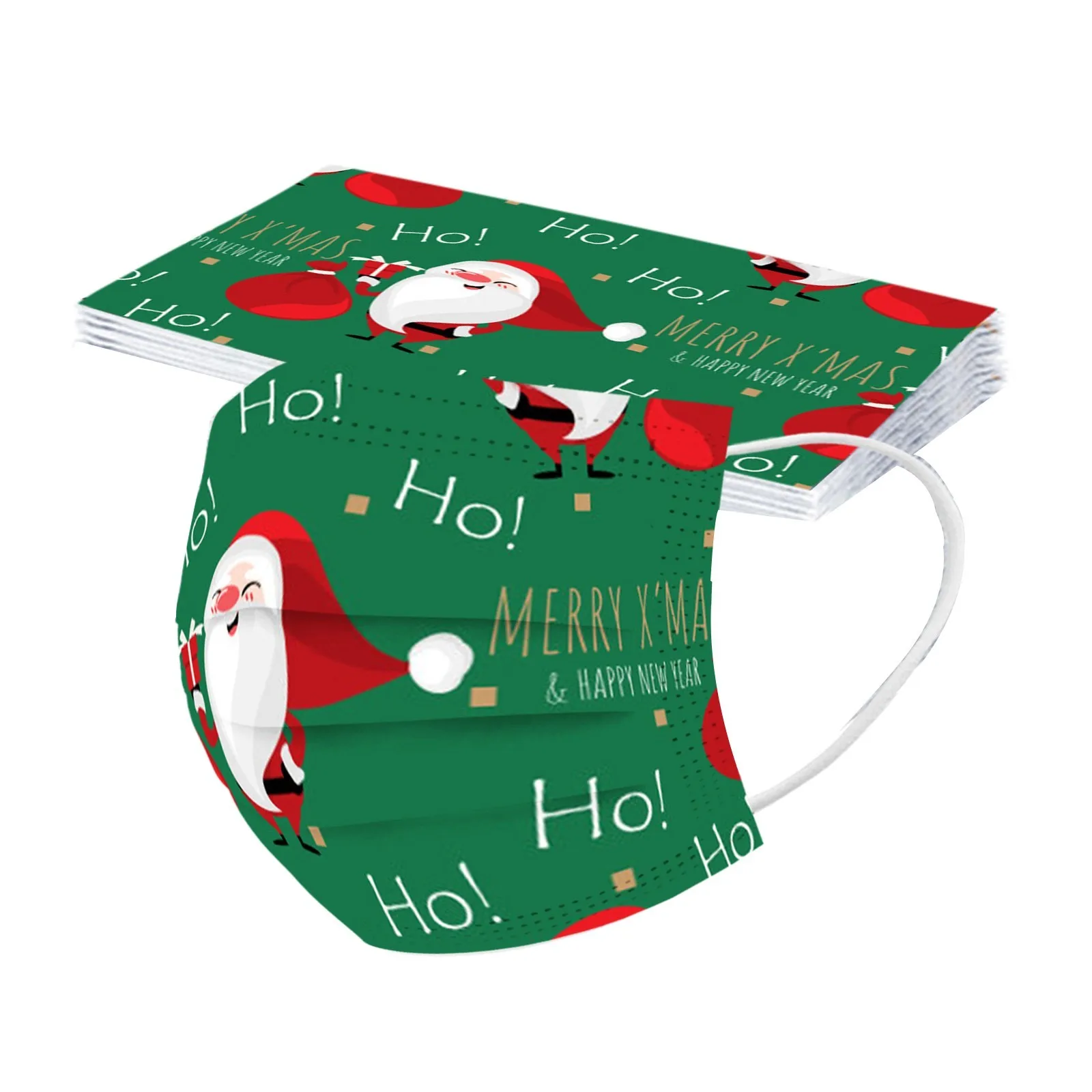 قناع طباعة عيد الميلاد للأطفال ، 3 طبقات ، مقاوم للغبار ، واقي للوجه ، خارجي ، صناعي ، للاستعمال مرة واحدة ، 10 #6