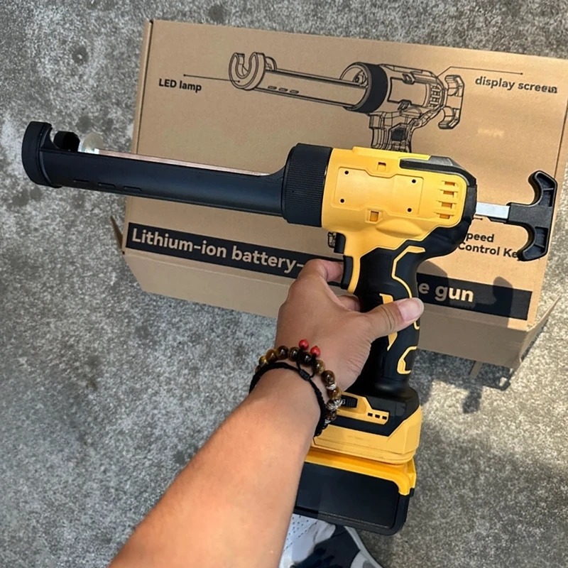 Electric Caulking Gun For Dewalt Battery 21V Cement 6 Speed Adjust Glass Adhesive Glue Seal Sealant Tool Wireless Glass Glue Gun