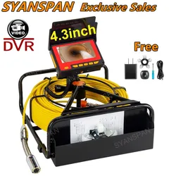 SYANSPAN-Caméra d'inspection de canalisations industrielles, endoscope, capacité de batterie 8500mAh, HD DVR, carte 16 Go, IP68