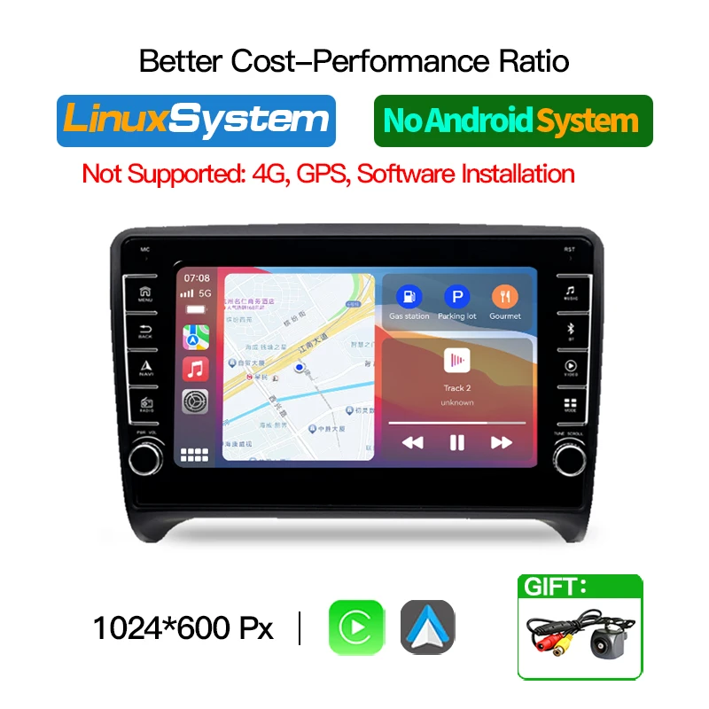Voor Audi TT MK2 8J 2006-2014 Auto Multimedia Speler Auto Autoradio Carplay Android Radio WIFI Draadloze Carplay Audio Bluetooth BT