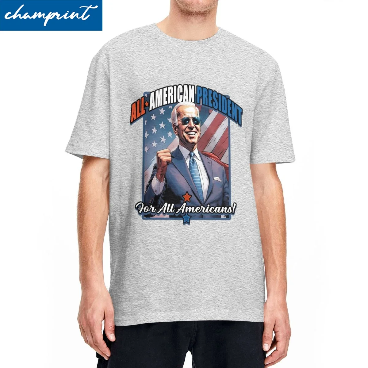 All-American President Joe Biden T-Shirts 2024 US Presidential Election Pure Cotton Tee Shirt Crew Neck Short Sleeve T Shirts