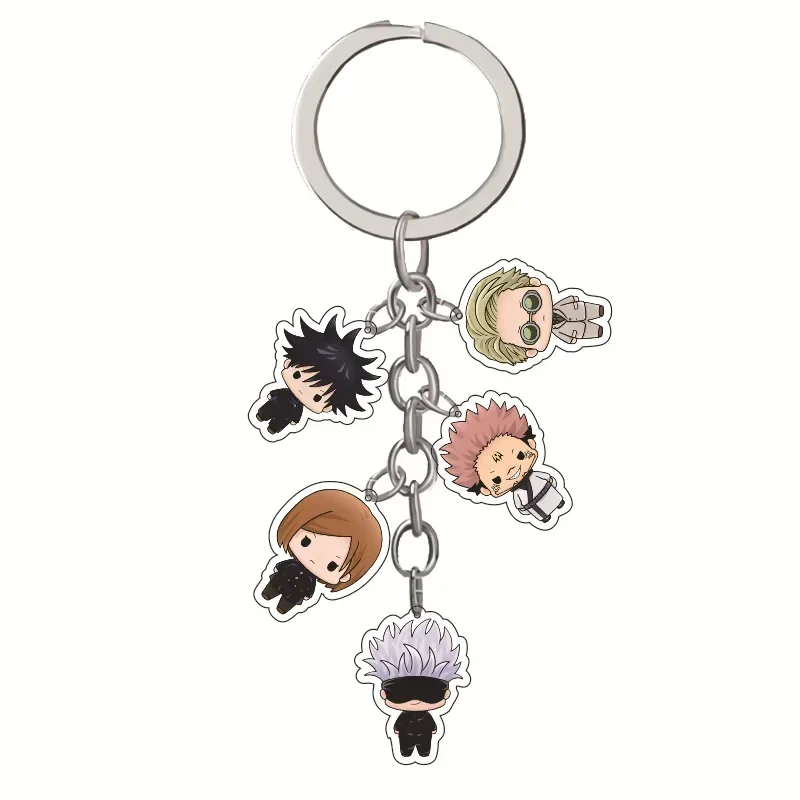 Cute Jujutsu Kaisen Keychain Anime Keychains Women Men Car Ring Key Chain Charm Keyring Friends Itadori Yuji Fushiguro Megumi