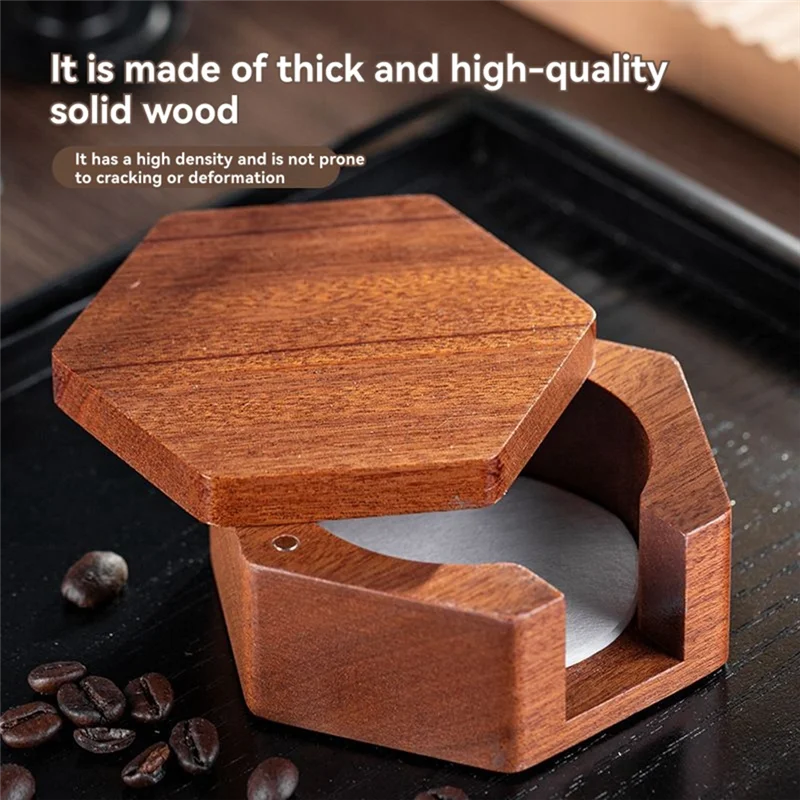 

【Домашняя техника】Круглая деревянная база для хранения эспрессо Sapele из массива дерева, основа для хранения фильтровальной бумаги, универсальная 58/53/51 мм