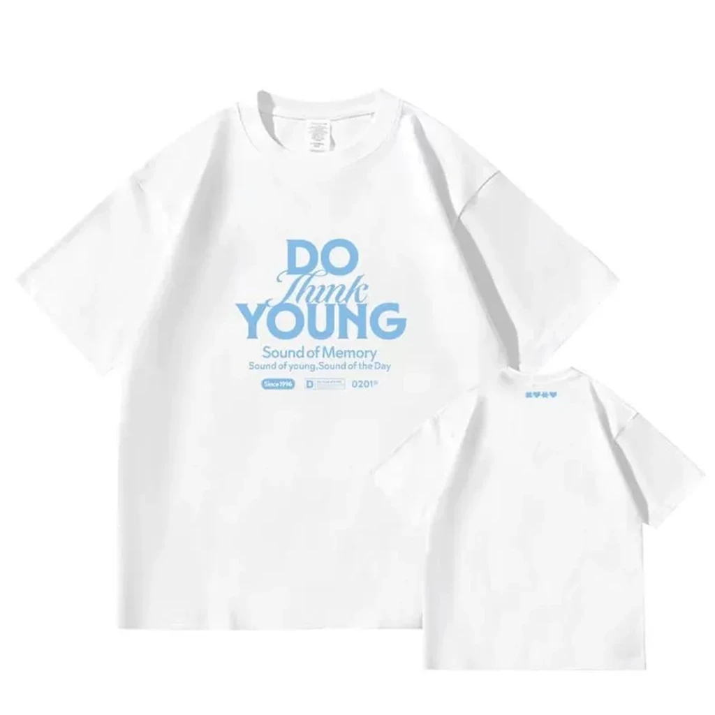 2026 Kpop Korean Trend NCT127Stars Same Style Letter DO ThinkYOUNG T-shirt Fans Women Men Summer Oversized Cotton Printe T-shirt