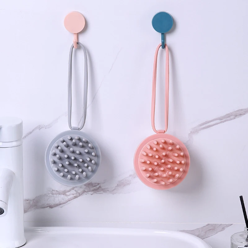 New Dual-Press Liquid-Dispensing Shampoo Brush for Home Use, Scalp Massage Brush with Long Teeth, Transparent Visible Cleaning C