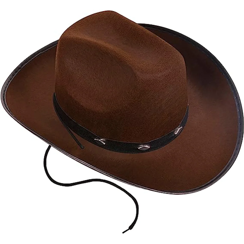 Western Cowboy Hat For Men's Gentleman Lady Jazz Cowgirl Wide Brim Cap Solid Color Costume Party Hat Outdoor Sun Hat Knight Hats