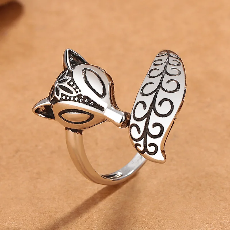 Neuer Ring aus 925er Sterlingsilber, Vintage-Stil, Fuchs-Motiv, für Damen und Herren, Hochzeitsschmuck, Verlobungsring, Charm, Party, Mode, Geschenk, hochwertiger Ring
