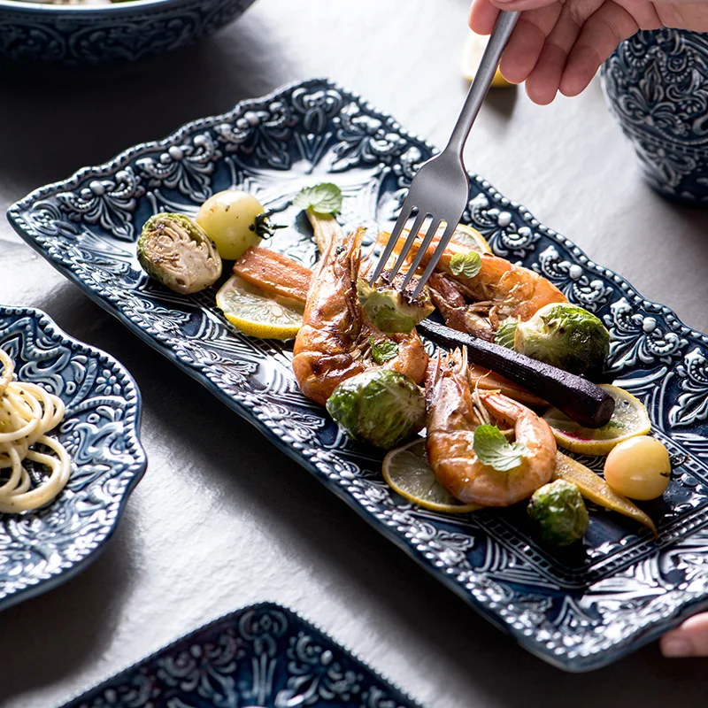 Creative dish set for home steak dishes, European style plates, ceramic plates, light luxury tableware