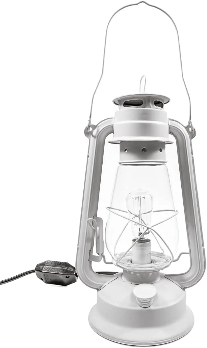 Rustikale Bauernhaus Laterne Tisch lampe: dimmbar, Edison Birne, Linie Schnur Dimmer-mittlerer Körper, rustikales Finish, uns ul/ulc Kanada sicher