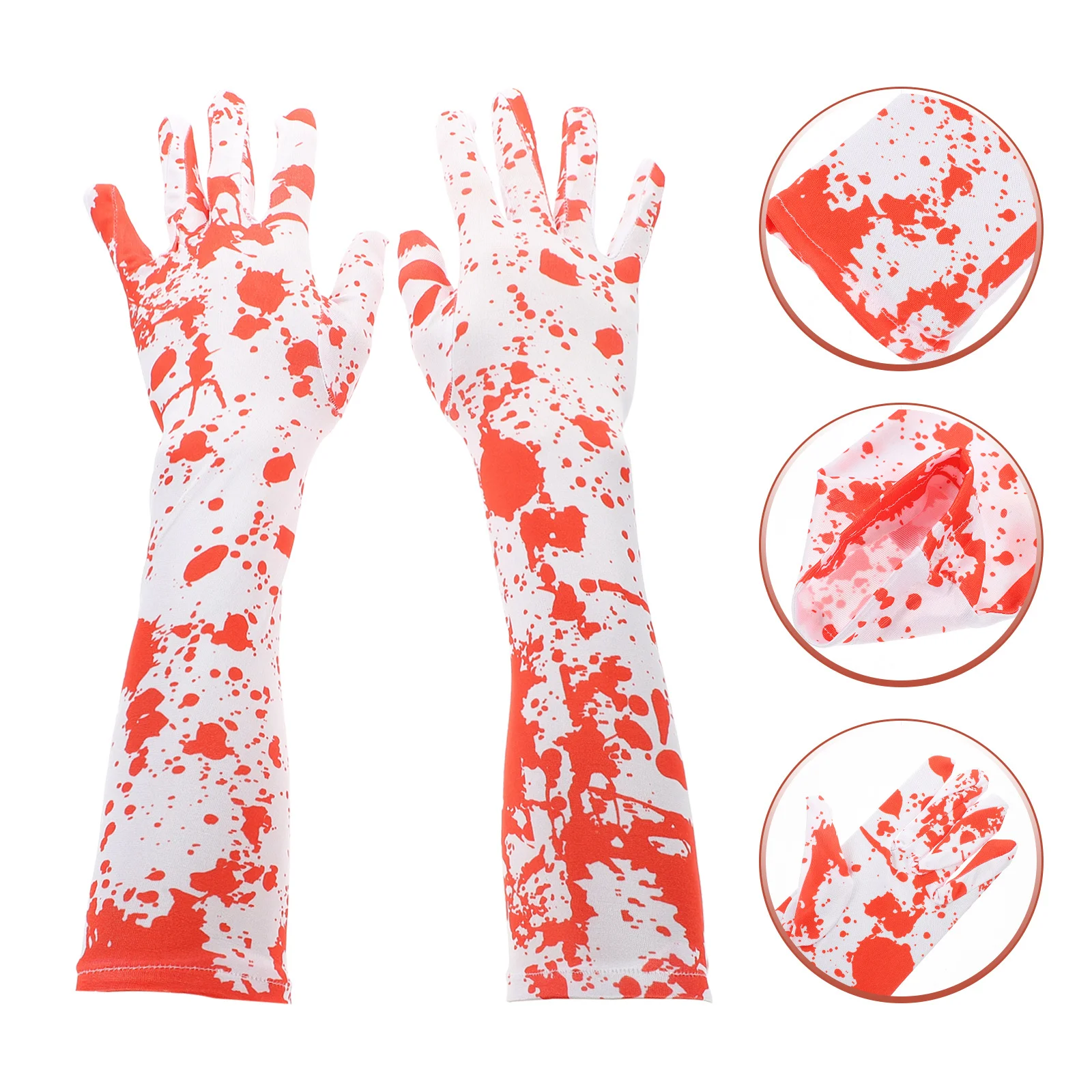 

1pcs 1 Pair Halloween Blood Gloves Stained Realistic Splatter Design For Scary Costume Party Cosplay Accessory Reusable Props
