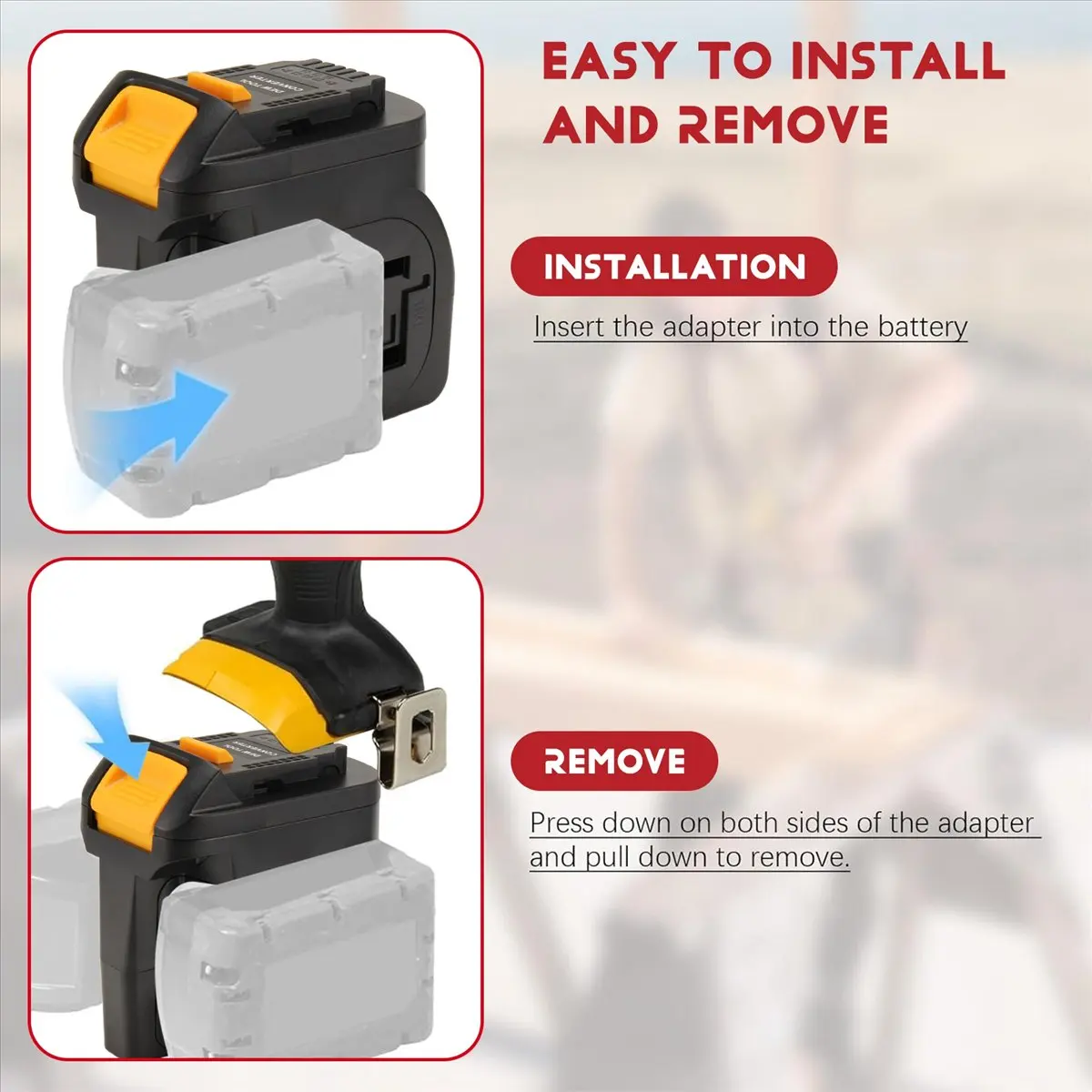 DT81 2 in 1 Battery Adapter Convert for Milwaukee 18V M18 Battery(2) Work for Dewalt 20V Cordless Power Tool At the Same