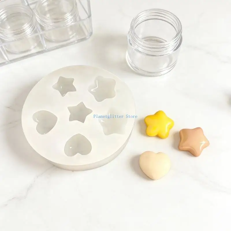 652B Detailed Silicone Small Accessory Mold Star Heart Crafting Mould Hand-Making Ornament Mould for Creating Resin Art