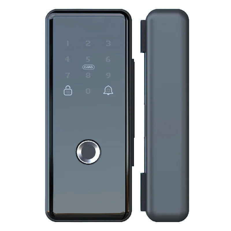 

zc02 Wifi TTlock Smart Glass Door Lock Fingerprint Password Card Key Remote Control Via App Aluminum Alloy Cloud Data Storage