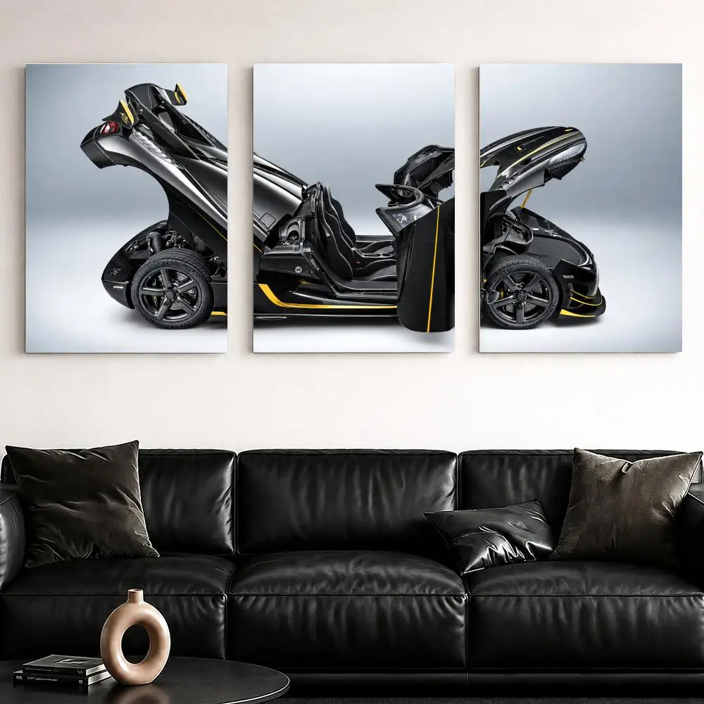 Sports Car Design Breakdown Framed Wall Painting Ready to Hang Canvas Wall Art Poster for Bedroom Living Room Home Decor Gift