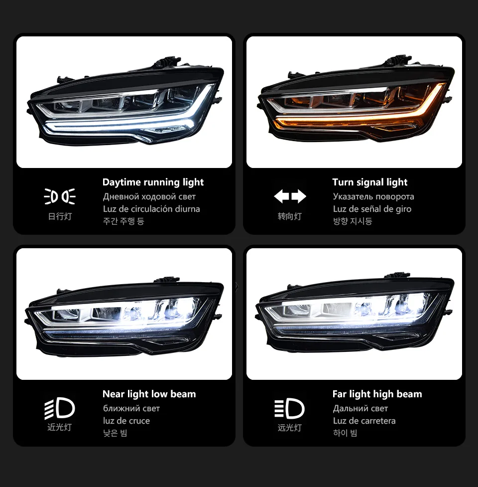 Auto Parts For Audi A7 Headlights 2011-2017 RS7 Styling LED dynamic steering headlight Car Accesorios Modified